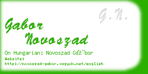 gabor novoszad business card